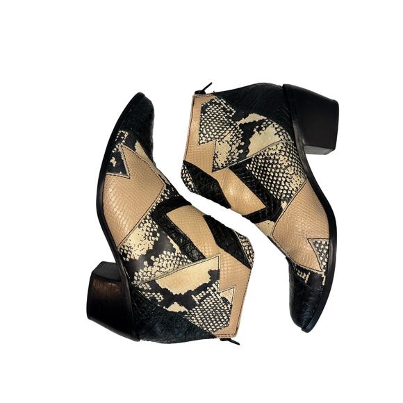 Amuse Society x Matisse Last Call Blush Black Snake Leather Ankle Boots Size 7.5 - Picture 4 of 8